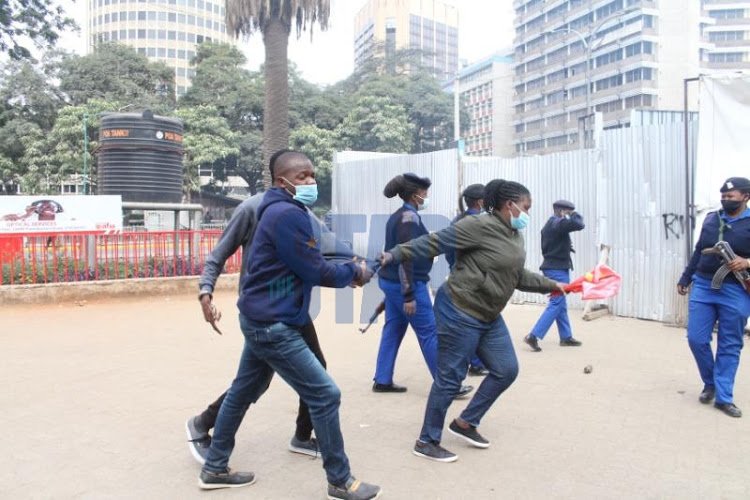 Kenyan youth protests over police brutality and COVID-19 curfew cracked down by the police