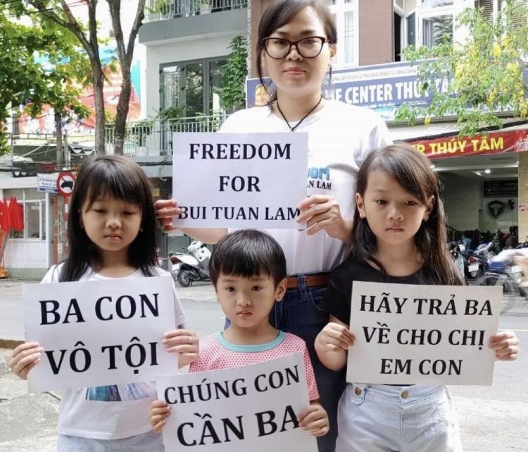 A lack of freedom of speech in Vietnam as a result of an activist Bui Tuan Lam being sentenced to prison