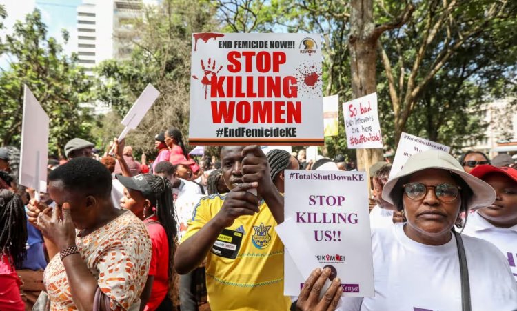 Thousands march against femicide in Kenya after rise in killings.